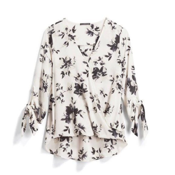 West Kei Tops - WEST KEI ALLAN WHITE FLORAL BLOUSE STITCH FIX NWT